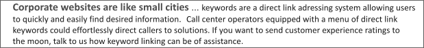 Call center direct linking is only one of hundreds of possible applications